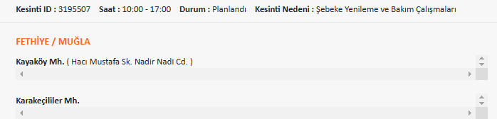 İşte Fethiye’de Elektrik Kesintisi Programı Haberi