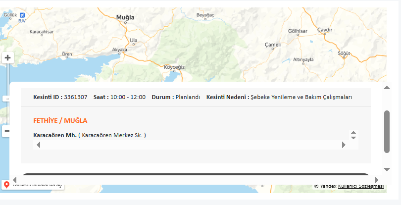 İşte Fethiye Elektrik Kesintisi 17.10.2025 Haberi