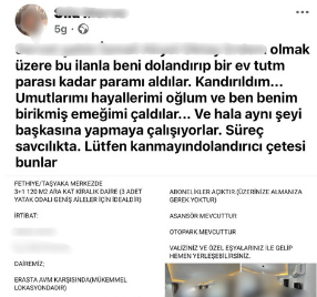 İşte Fethiye kiralık ev dolandırıcılığı sosyal medyada artıyor haberi