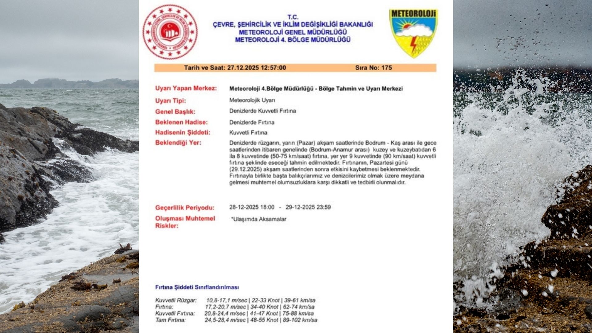 İşte "Meteoroloji"den Denizlerde Kuvvetli Fırtına Uyarısı haberi