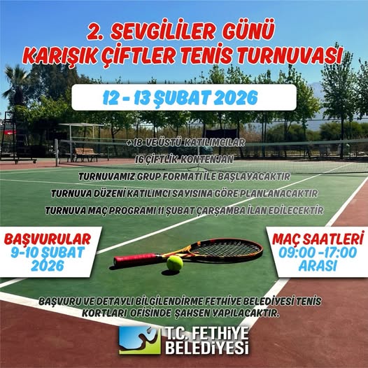 İşte Çiftler Kortta Buluşuyor! Fethiye'de Sevgililer Günü Turnuvası Başlıyor haberi