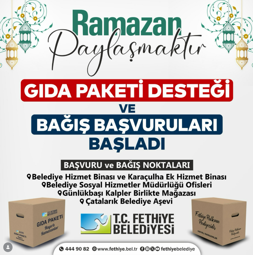 İşte Fethiye Belediyesi’nde Ramazan Paketi Desteği Başvuruları Başladı haberi