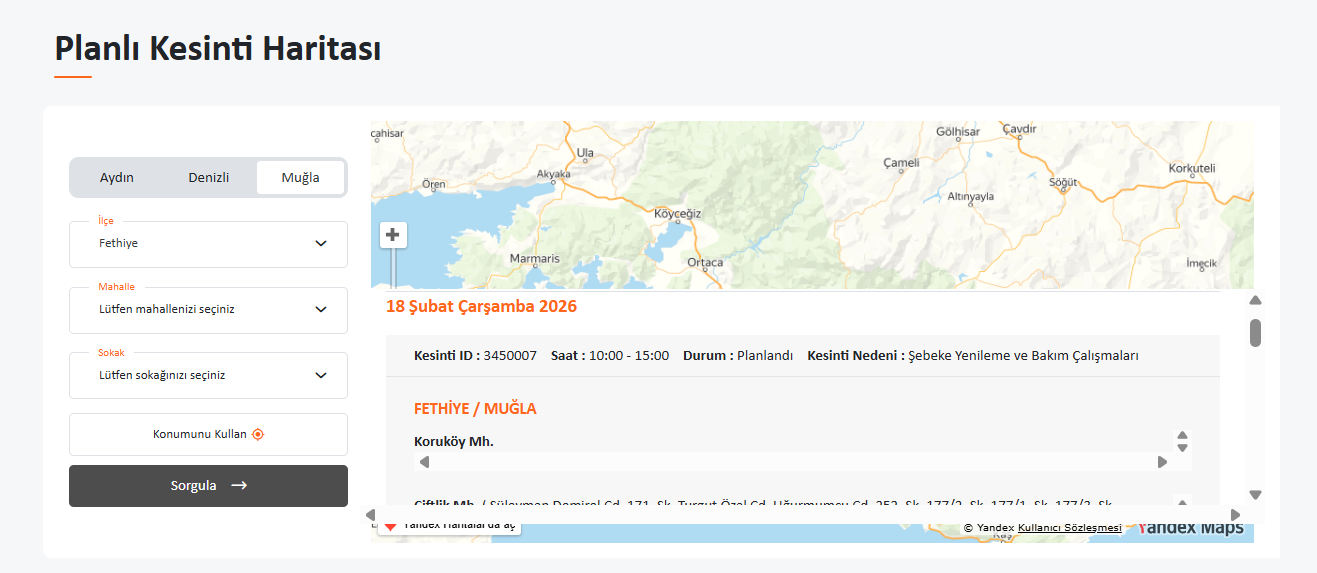 İşte Fethiye’de 5 Mahalle Elektriksiz Kalacak haberi