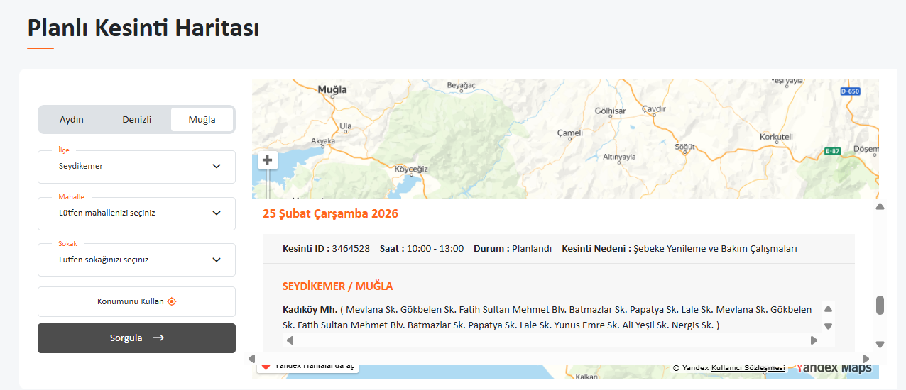 İşte Fethiye ve Seydikemer'de Elektrik Kesintisi Yaşanacak haberi