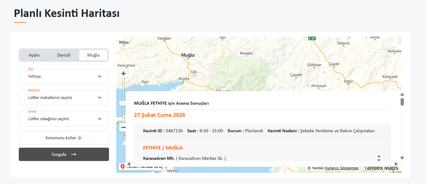 İşte Fethiye’de Cuma Gününe Dikkat! Planlı Elektrik Kesintisi Yaşanacak haberi