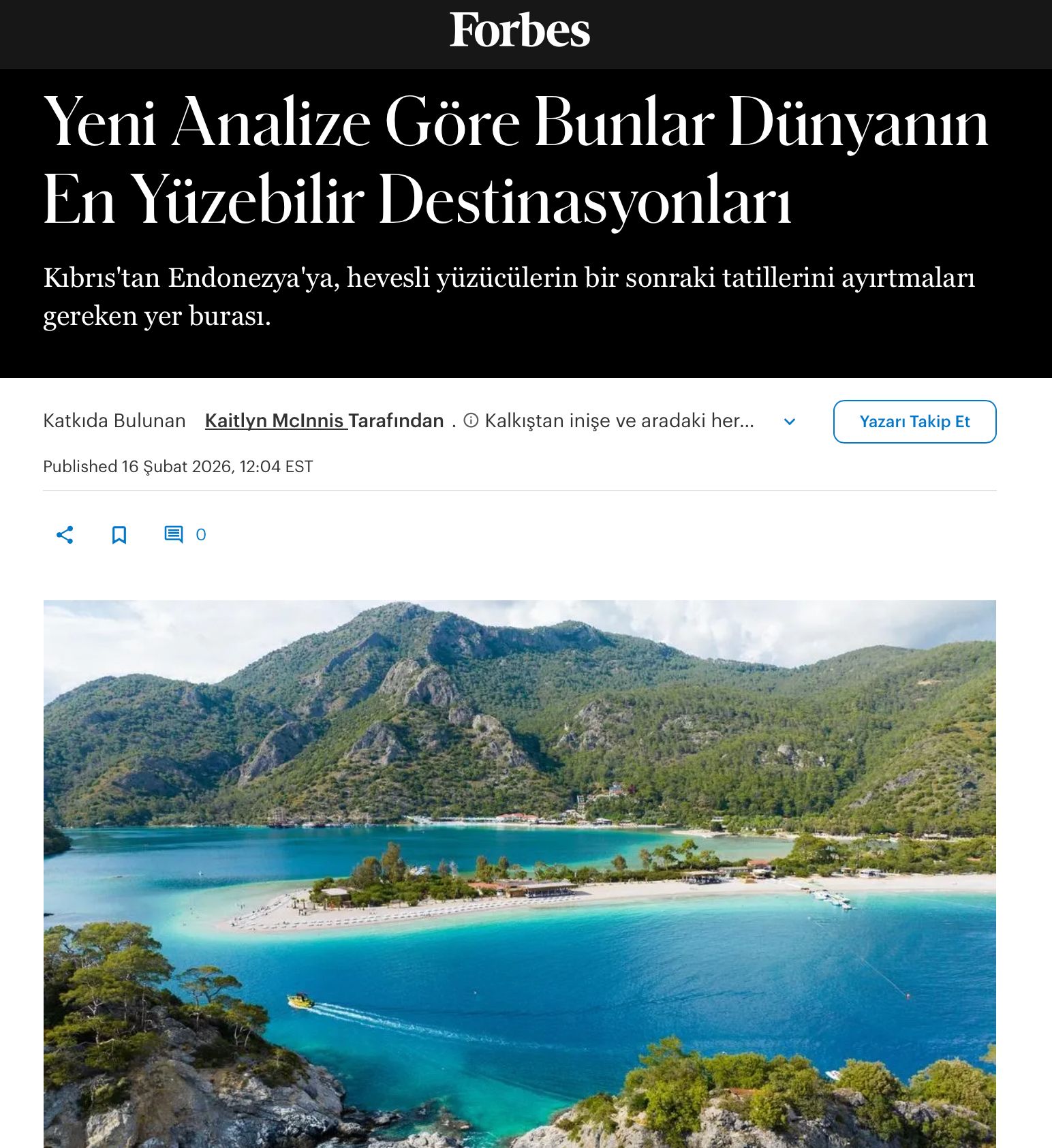 İşte Fethiye Dünya Listesine Girdi! Akdeniz’in En İyi Yüzme Noktası Seçildi haberi